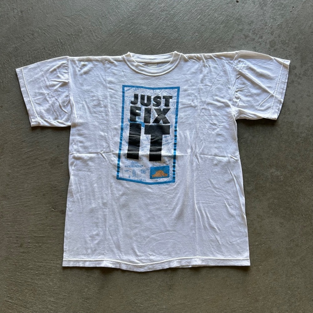 Vintage 90s Home Improvement Shirt Size Large‎ White Just Fix It TV Series Promo